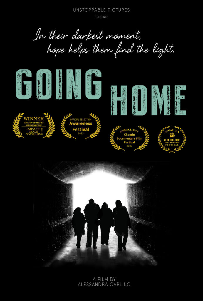 Going Home poster with festival laurels
